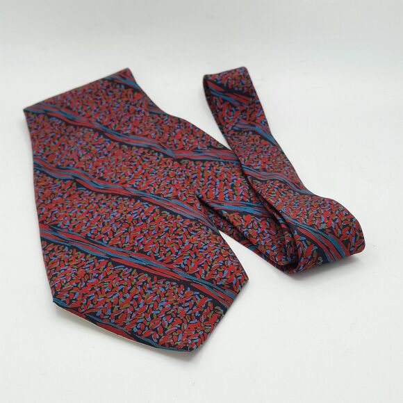 Missoni Cravatte Tie 100% Silk Red Blue Black Abstract Geometric Necktie  XLNT - Picture 8 of 8